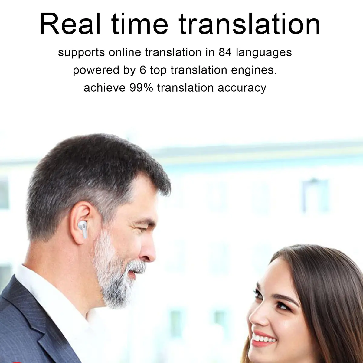 Yoidesu Y113 Language Translator Earbuds | Supports Calls, Music, 84 Languages, Bluetooth 5.3, 3H Listening, Portable Charging Case - view 2
