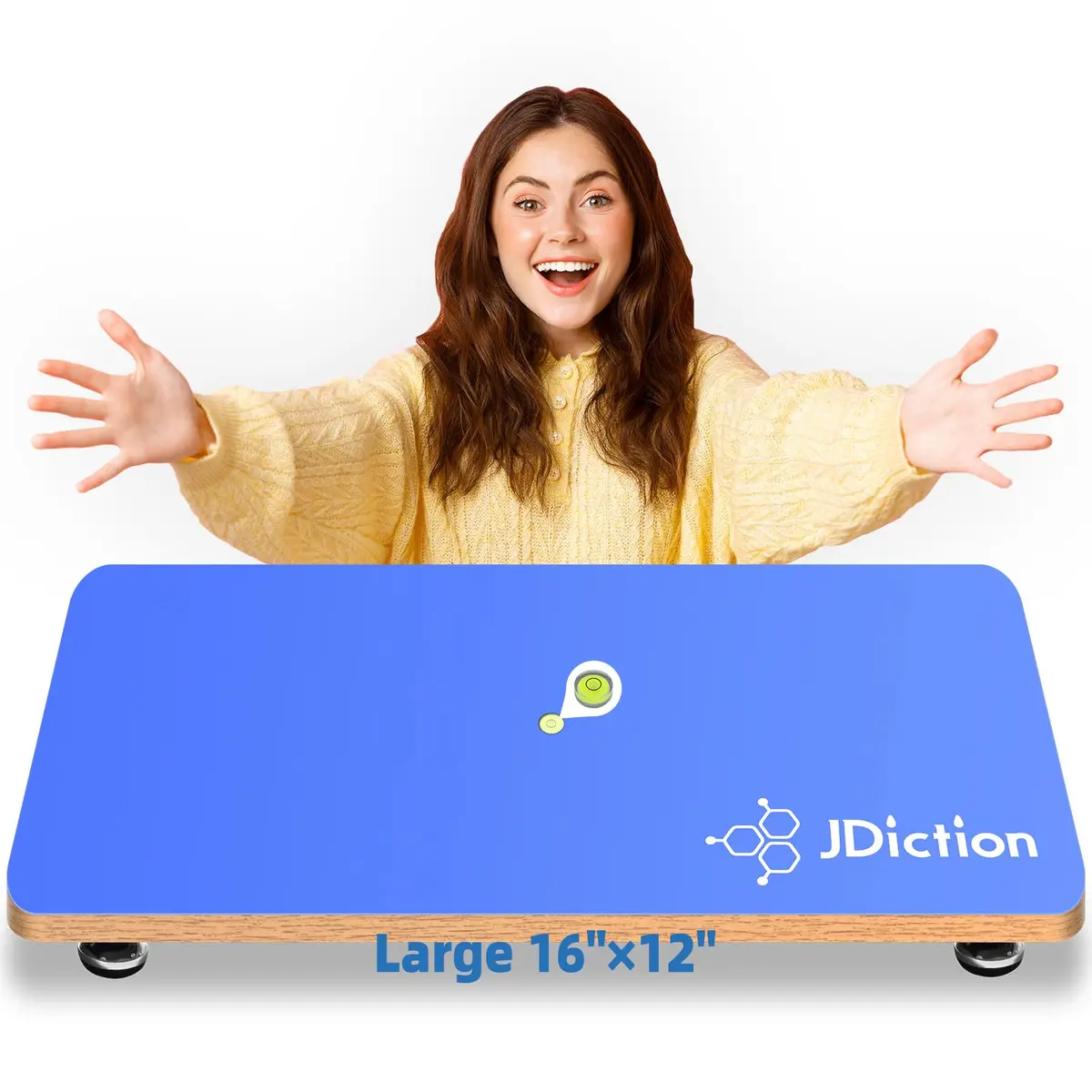 JDiction Resin Leveling Table for Epoxy - 40.64 x 30.48cm (16"x 12") | Adjustable Height & Angle Feet, Nonstick Surface for Art Projects - main product image