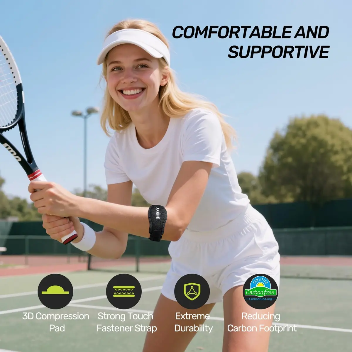 Rakiie 2 Pack Tennis Elbow Brace with Adjustable Strap | Support for Tennis & Golf (enables full range) - view 2