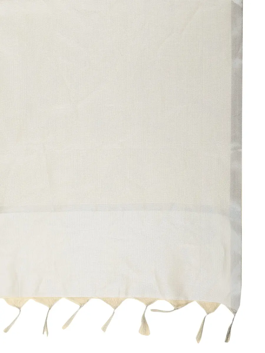 DUPATTA BAZAAR Men's Silk Dupatta for Kurta/Sherwani/Achkan 2.4m (94.5 inches) Silver | Elegant Ethnic Accessory - view 5