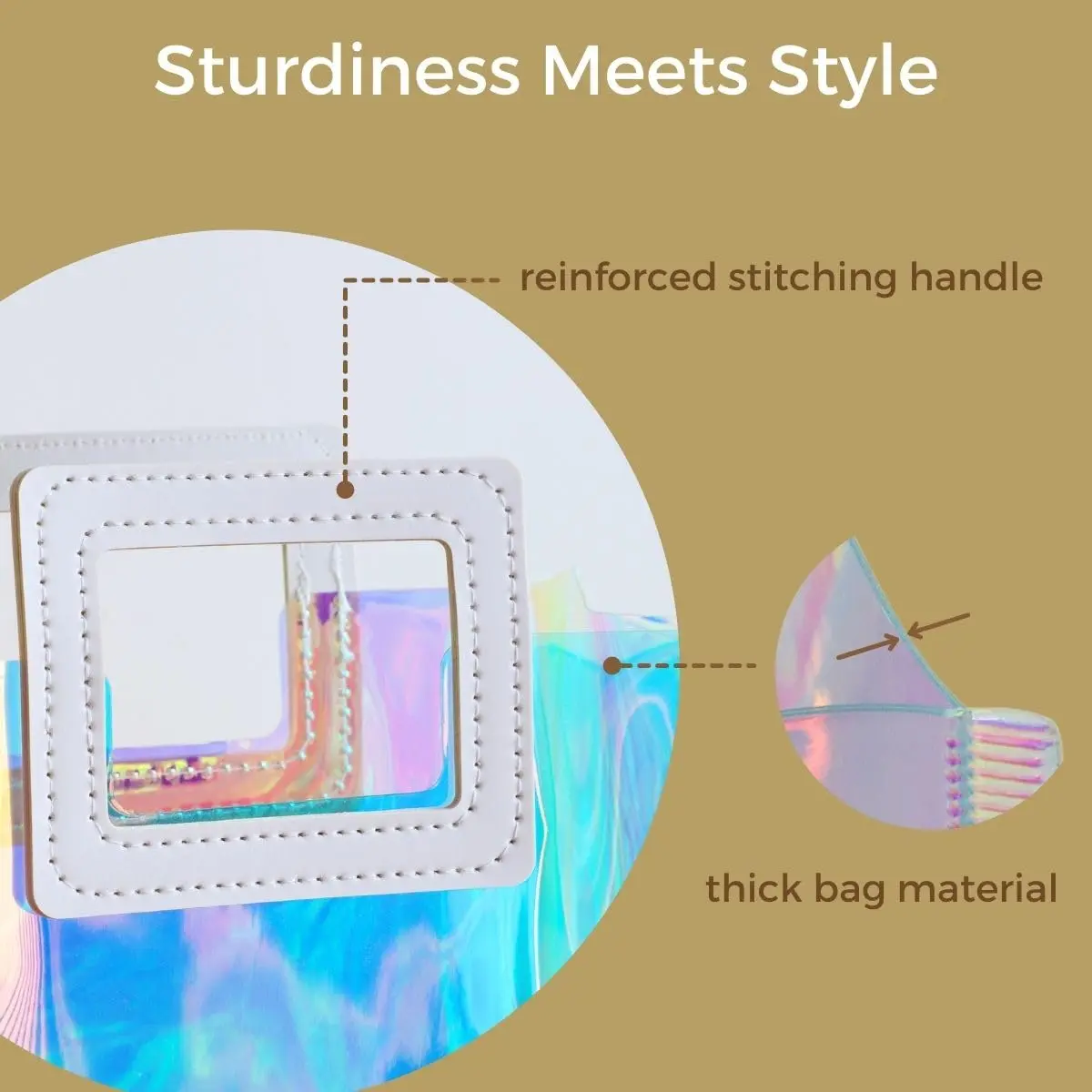 VUOJUR 8.3'' Holographic Gift Bags Pack of 10 | Reusable Birthday Gift Wrap - view 5