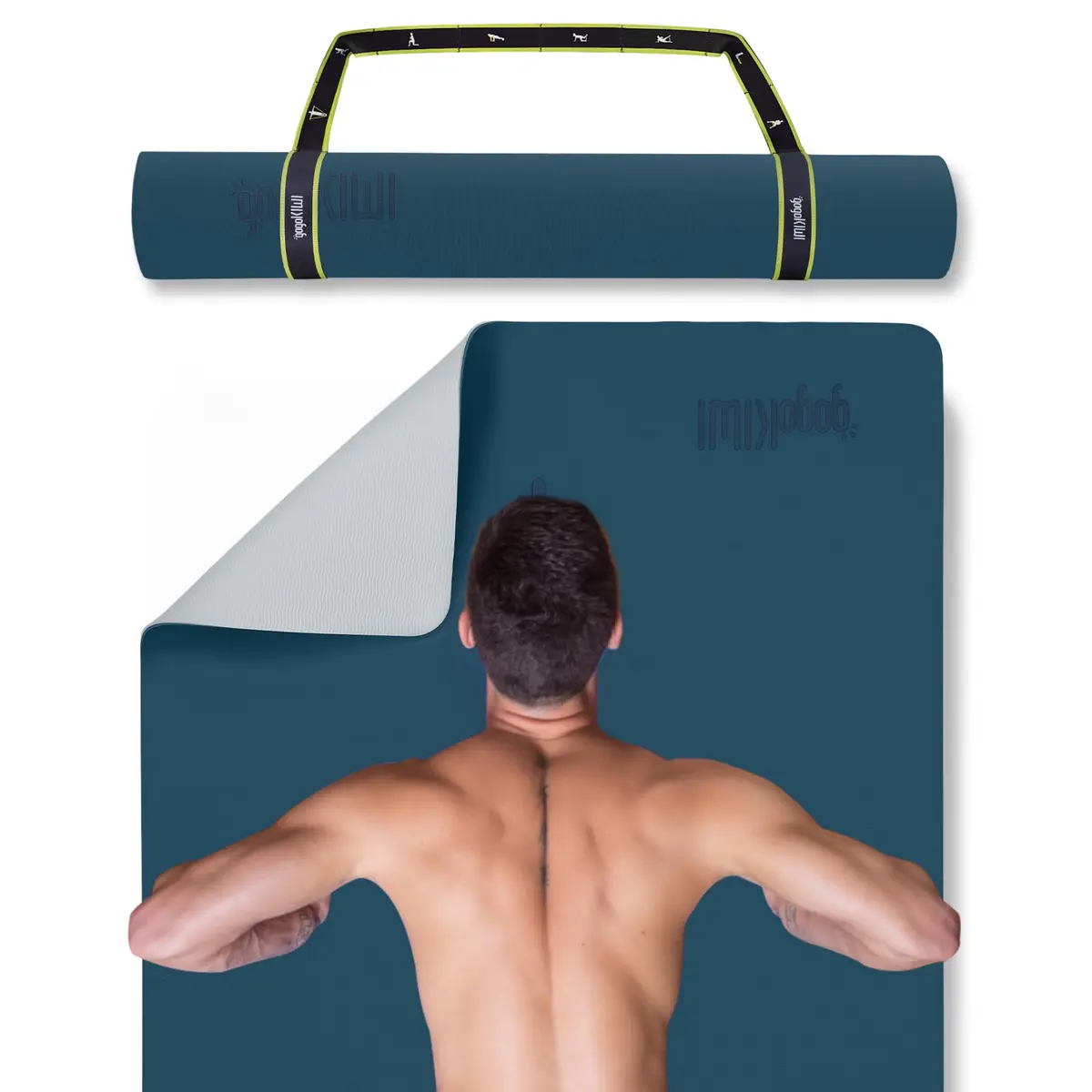 Gogokiwi Extra Wide Yoga Mat for Men Women 72"L x 36"W x 0.64cm (1/4") Thick | Non Slip Fitness & Exercise Mat with Alignment Marks - main product image