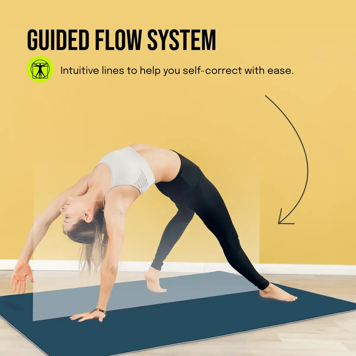 Gogokiwi Extra Wide Yoga Mat for Men Women 72"L x 36"W x 0.64cm (1/4") Thick | Non Slip Fitness & Exercise Mat with Alignment Marks - view 6