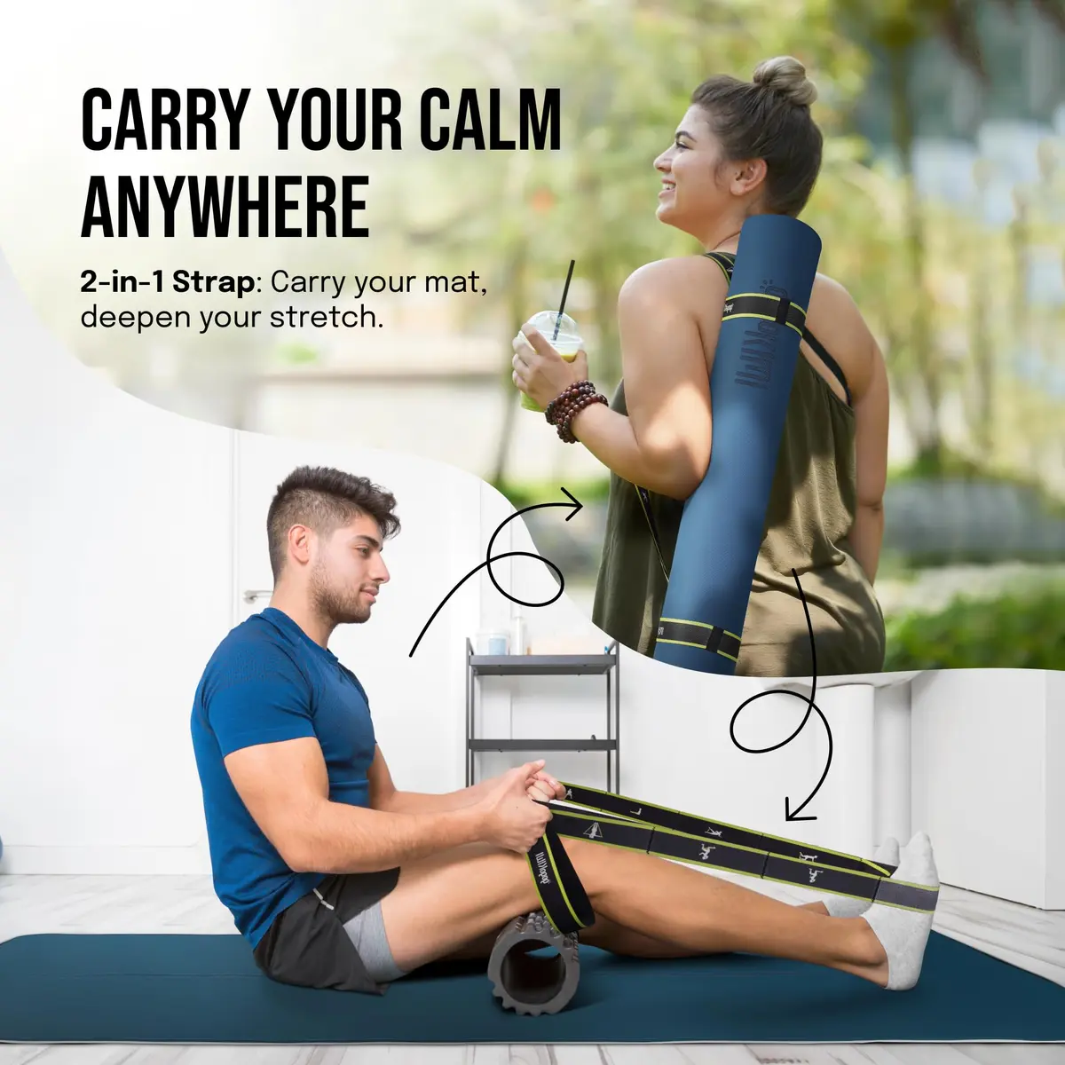 Gogokiwi Extra Wide Yoga Mat for Men Women 72"L x 36"W x 0.64cm (1/4") Thick | Non Slip Fitness & Exercise Mat with Alignment Marks - view 7