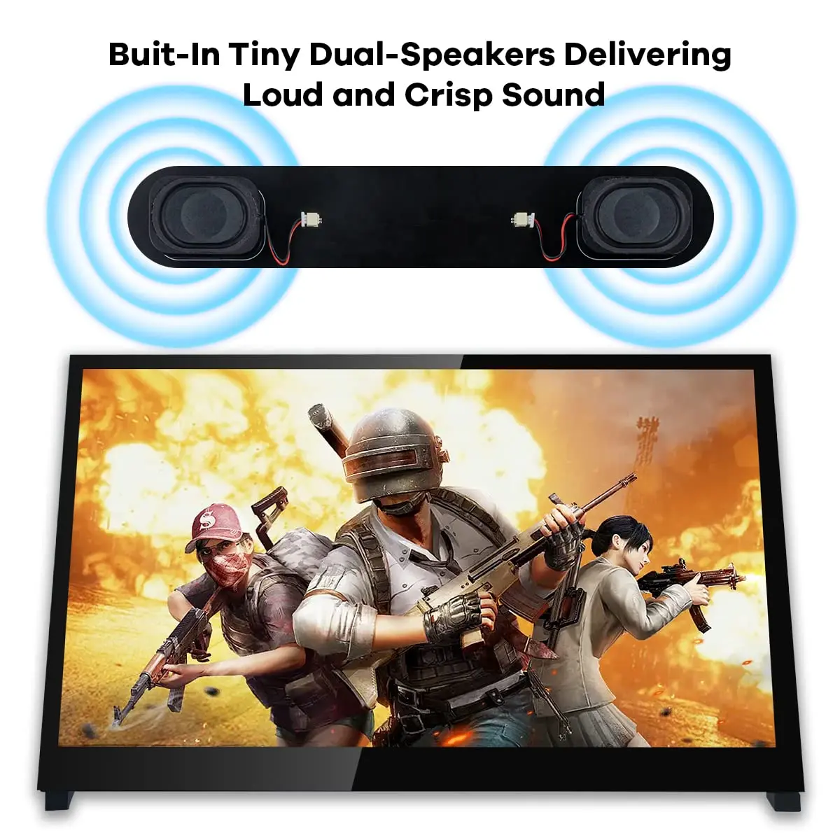 Hosyond 10.1" IPS LCD Capacitive Touch Screen Monitor 1024x600 | Dual Speakers & HDMI Input - view 6