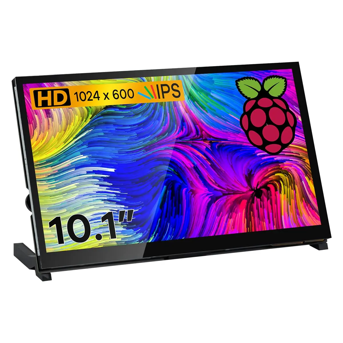 Hosyond 10.1" IPS LCD Capacitive Touch Screen Monitor 1024x600 | Dual Speakers & HDMI Input - main product image