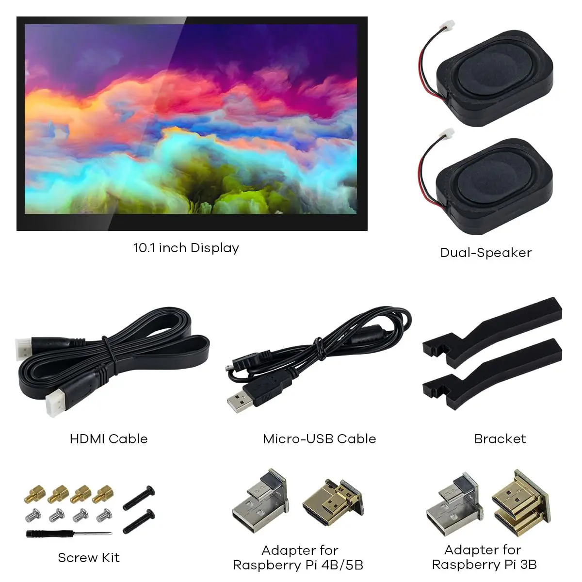 Hosyond 10.1" IPS LCD Capacitive Touch Screen Monitor 1024x600 | Dual Speakers & HDMI Input - view 9