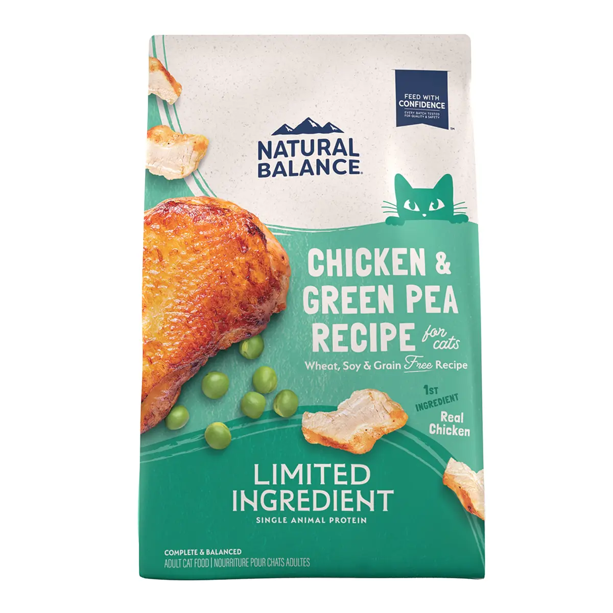Natural Balance Limited Ingredient Cat Food, Chicken & Green Pea, 15 lb | Grain-Free, Sensitive Stomach Support - main product image