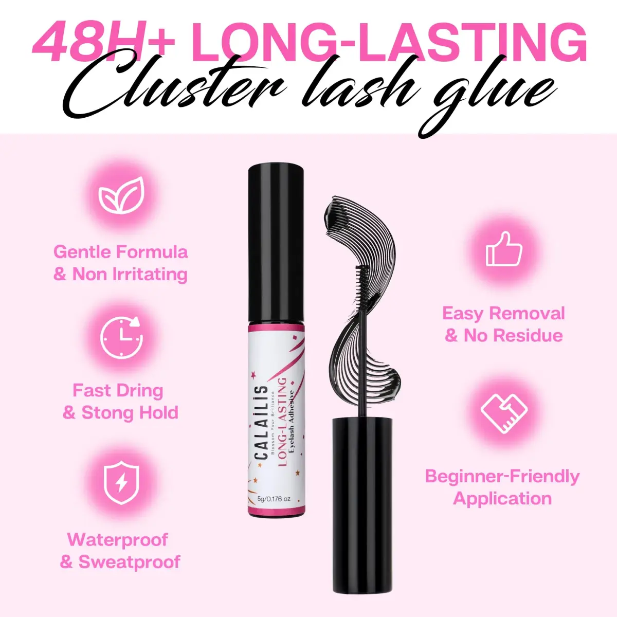 CALAILIS Cluster Lash Glue 2 Pack | Super Strong Hold for 48 Hours - view 2