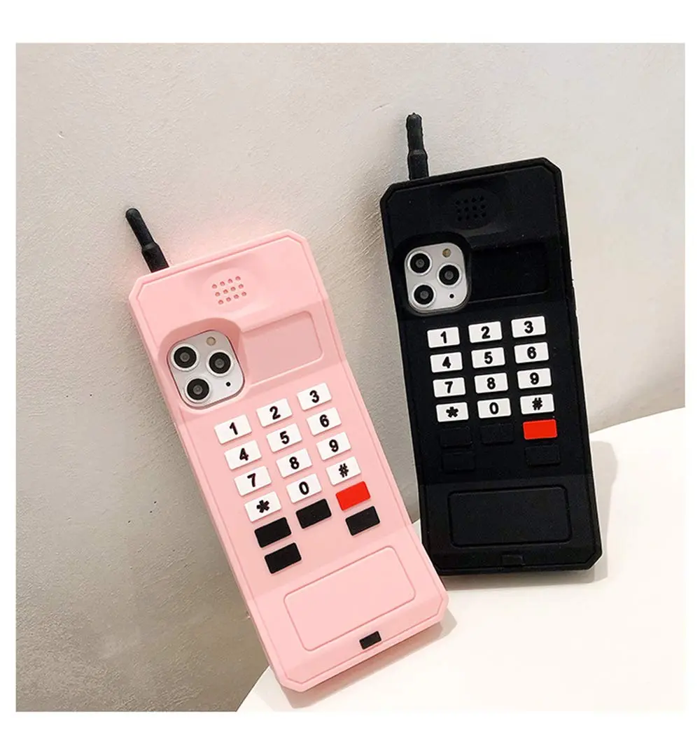 UnnFiko Retro Cellphone Silicone Case for iPhone 14 (6.1-inch) | Fun Stand Feature - view 7