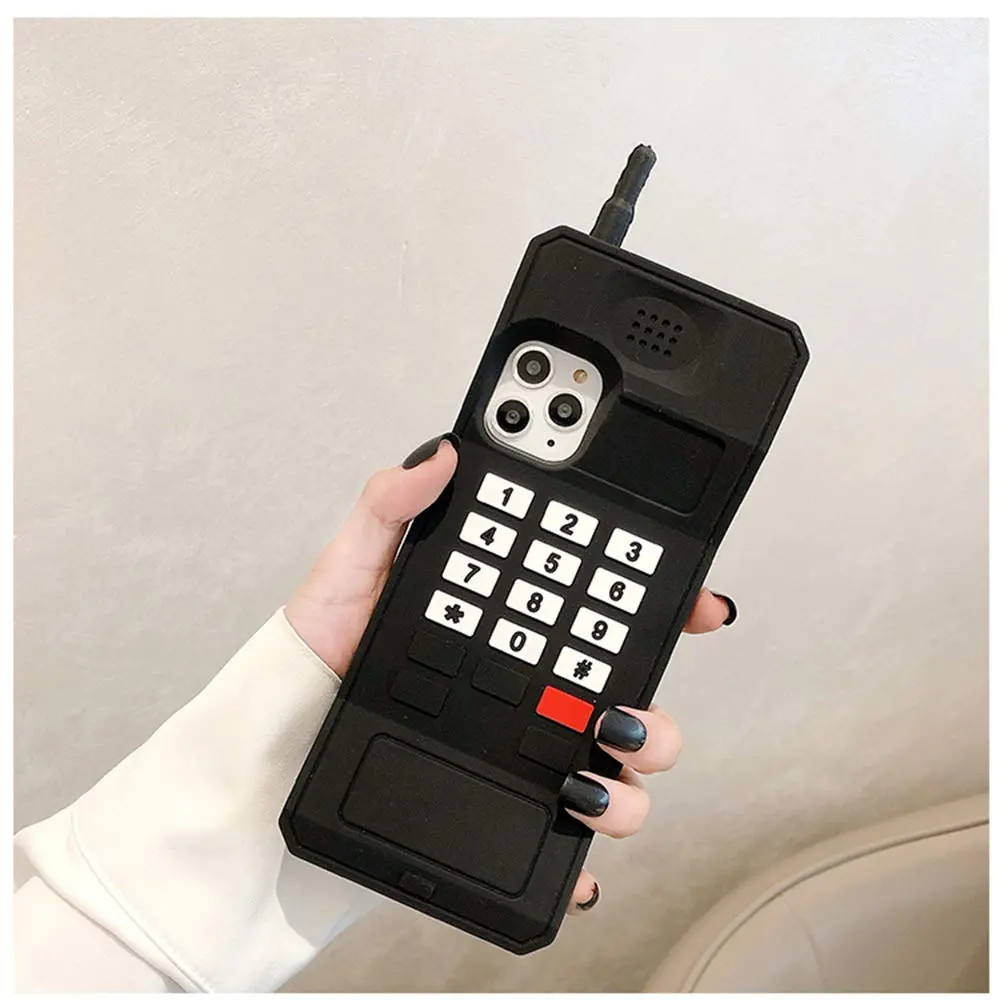UnnFiko Retro Cellphone Silicone Case for iPhone 14 (6.1-inch) | Fun Stand Feature - view 2