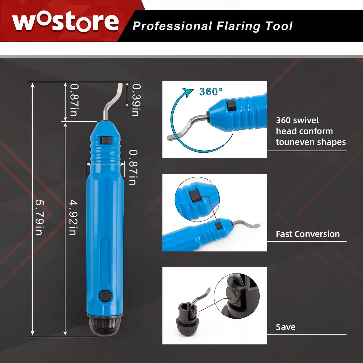 Wostore Flaring Tools Set 15 Sizes | Durable HVAC & Refrigeration Flare Kit with Tube Cutter & Reamer - view 6