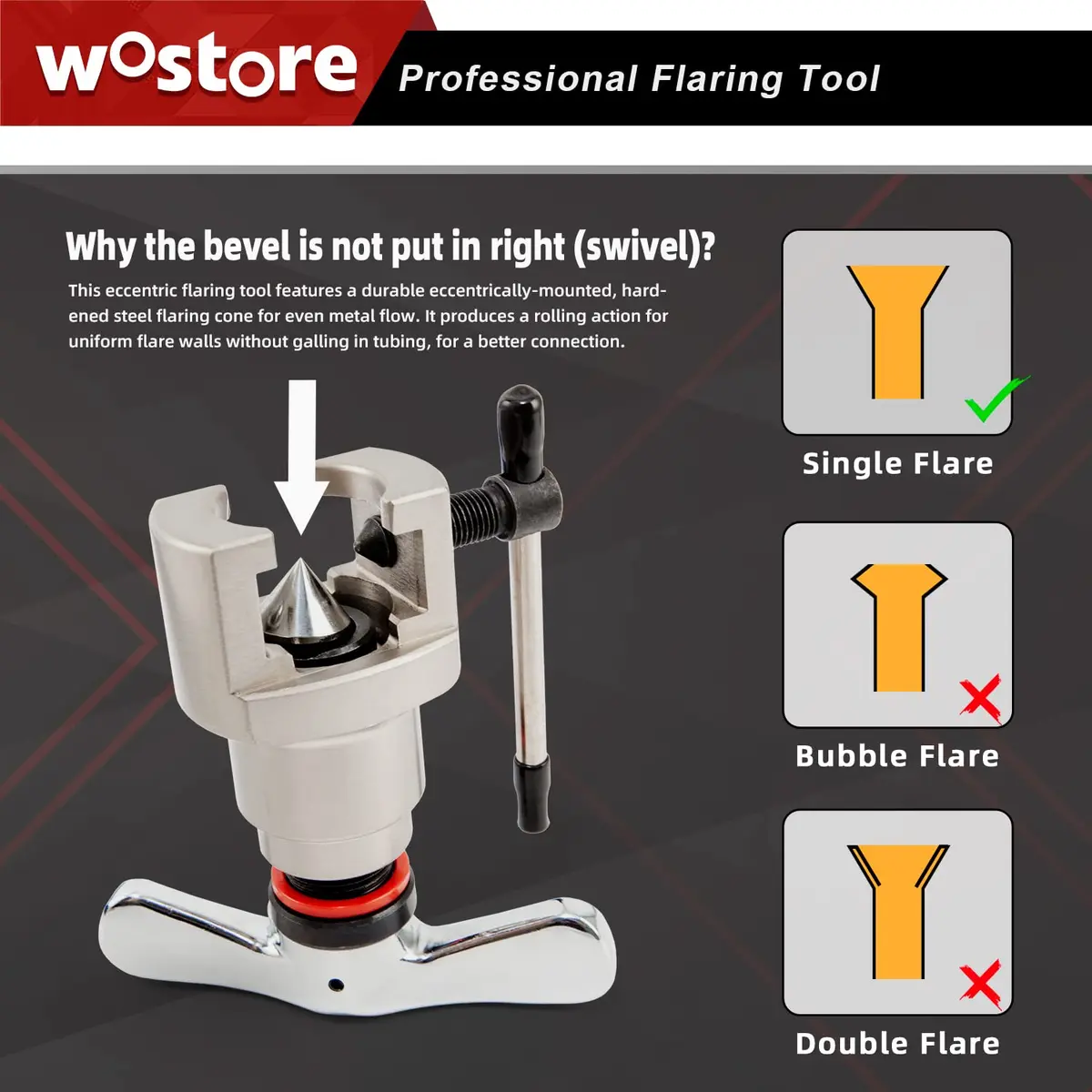 Wostore Flaring Tools Set 15 Sizes | Durable HVAC & Refrigeration Flare Kit with Tube Cutter & Reamer - view 3
