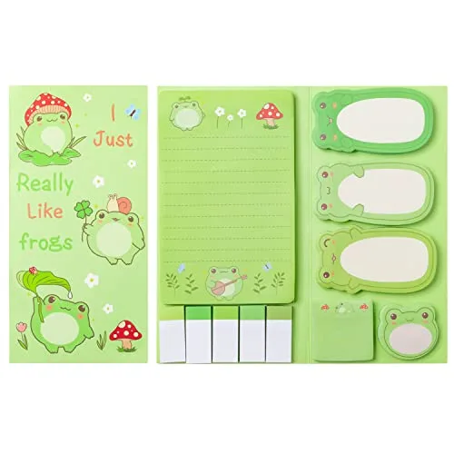 Xqumoi Frog Sticky Notes Set 946ml (32oz) | Cute Cartoon Memo Pads for Daily Reminders - main product image