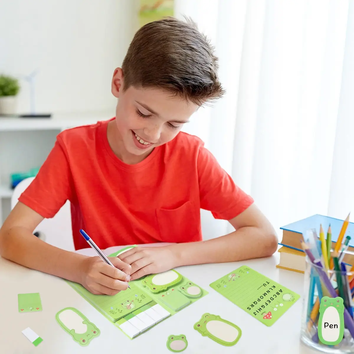 Xqumoi Frog Sticky Notes Set 946ml (32oz) | Cute Cartoon Memo Pads for Daily Reminders - view 4