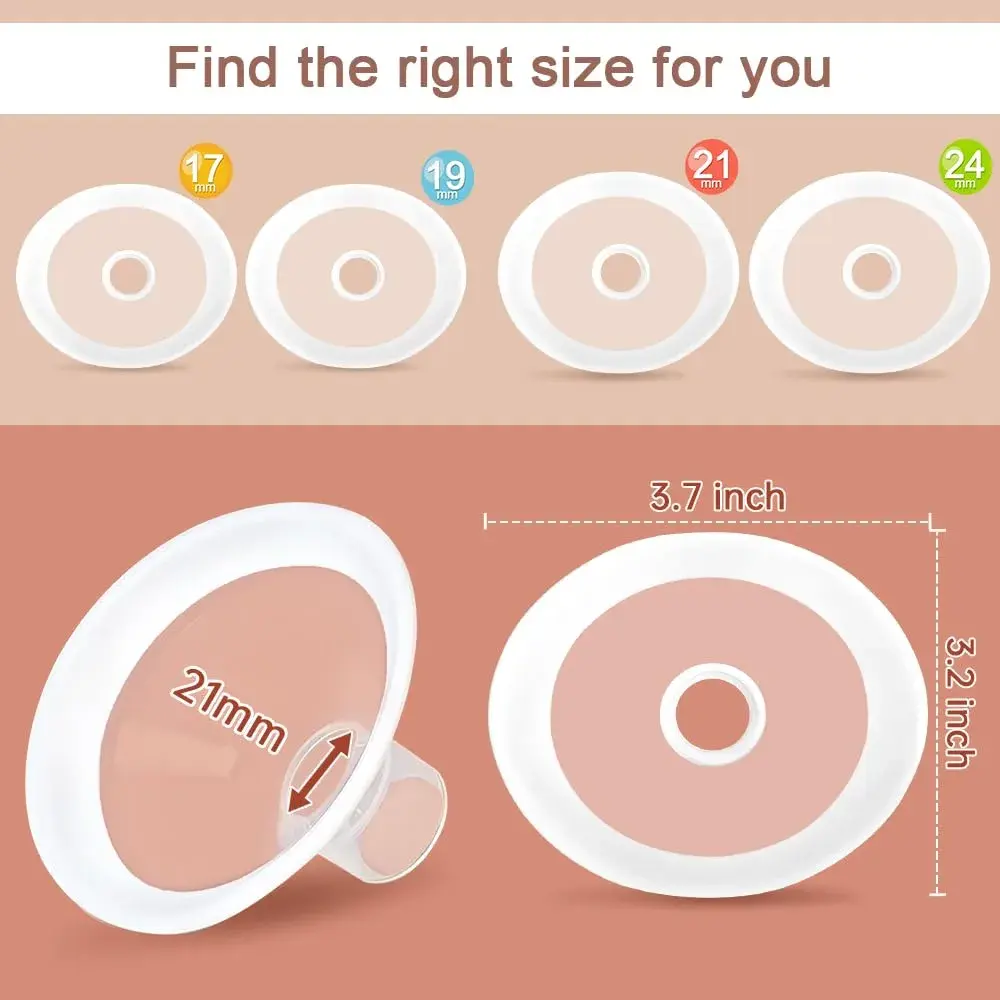 PumpMom-us 21mm Oval Flange & Valve Set for Spectra S2/S1/9+ Breast Pumps | BPA-Free Polypropylene & Silicone - view 5