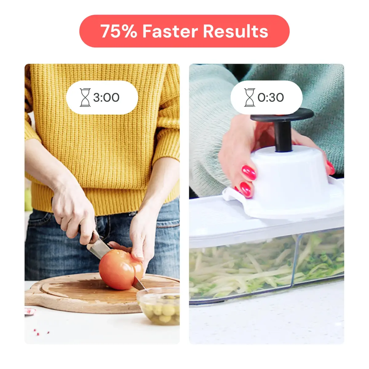 Fullstar 6-in-1 Vegetable Chopper & Mandoline Slicer with Container | 1.2L Capacity, 6 Stainless Steel Blades, White/Black - view 3