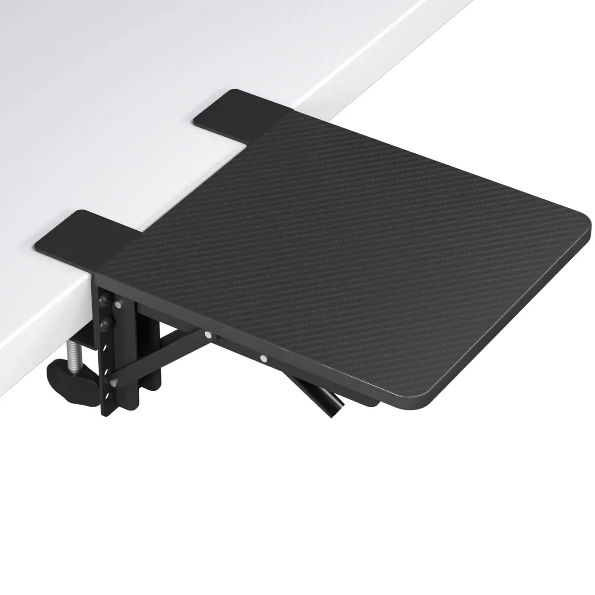BONTEC Ergonomic Desk Extender Tray 9.5"x9.1" (24cmx23cm) Black | Clamp-on Keyboard and Mouse Shelf for Enhanced Workspace - main product image
