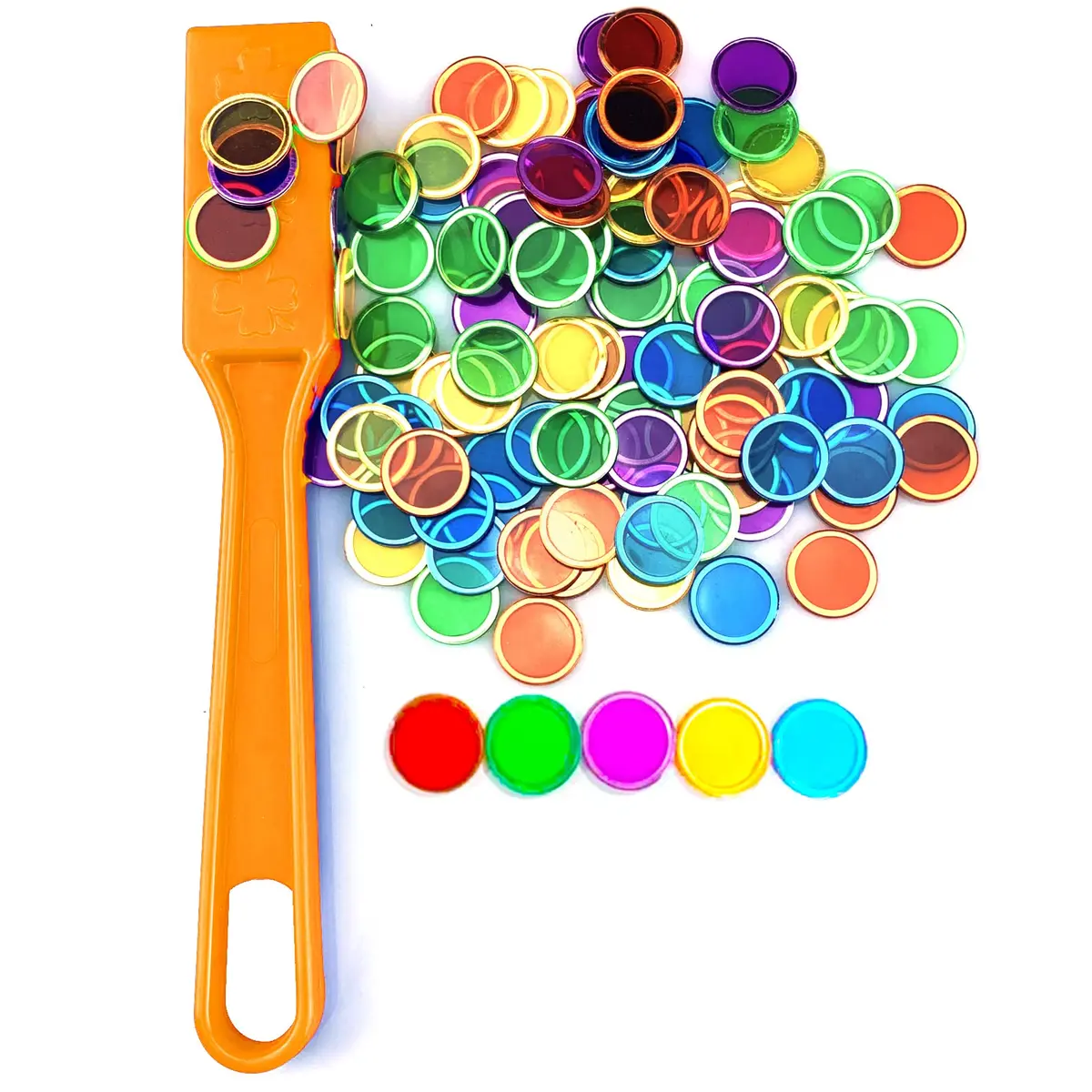 Dacefloy Magnetic Wands and Bingo Chips Set Magnet Wand 100 Multicolour Metal Ringed Discs Kids Science STEM Kit Learning Accessories Family Game Night Tokens - main product image