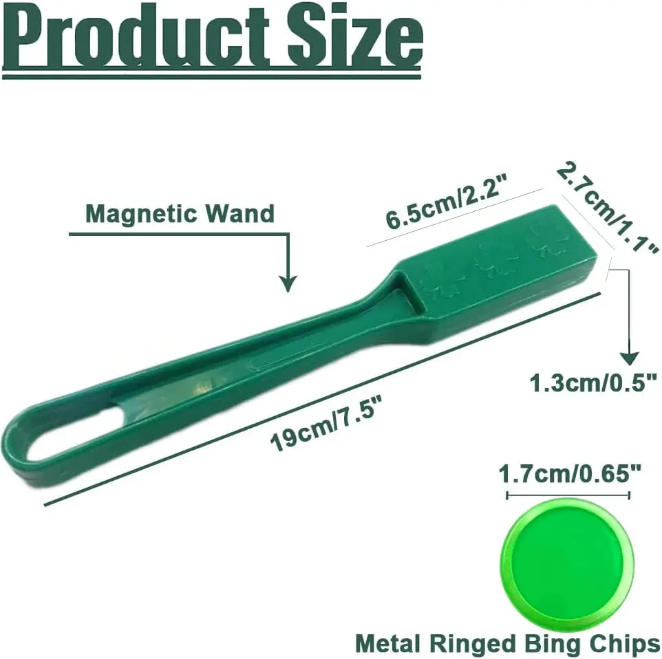Dacefloy Magnetic Wands and Bingo Chips Set Magnet Wand 100 Multicolour Metal Ringed Discs Kids Science STEM Kit Learning Accessories Family Game Night Tokens - view 5