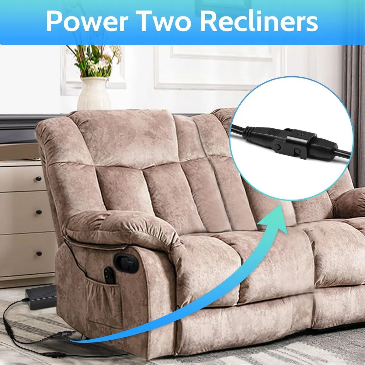 Sopito Power Supply for Recliner 29V 58W | AC/DC Adapter with 3 Cables for Lift Chairs - view 3