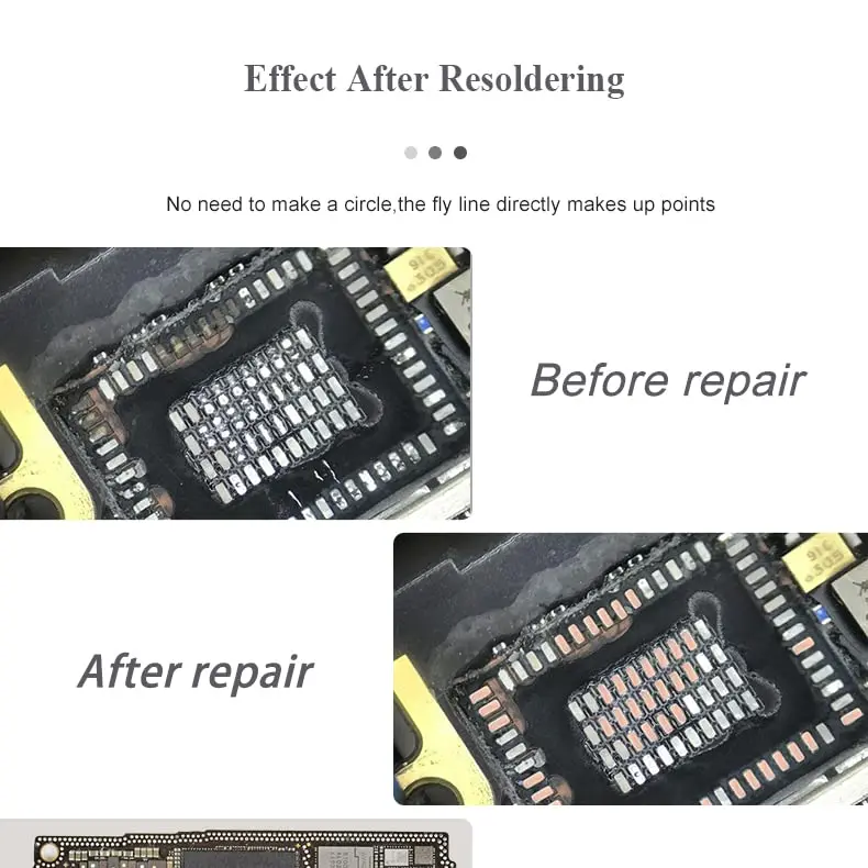 GOLDEN BLUE 2PCS Soldering Lugs Solder Piece Rework Pad Welding Point Repair for Phones IC Pad Touch BGA PCB Fingerprint Welding Plates - view 7