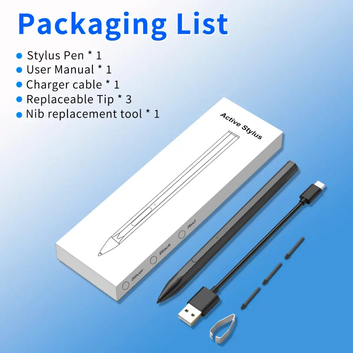 SSS·GRGB Rechargeable Stylus Pen for HP Envy/Pavilion/Spectre X360/X2 (Black) | MPP 2.0, 4096 Pressure, Tilt, Palm Rejection - view 6