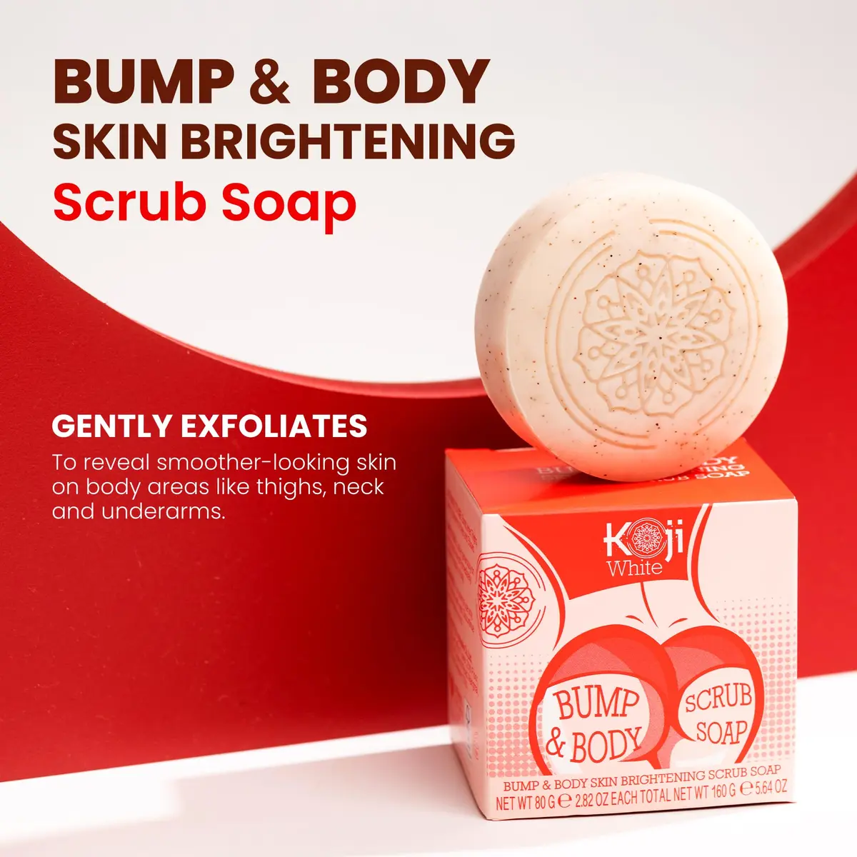 Koji White Kojic Acid Bump Eraser Body Scrub Soap 2 Bars | Brightening & Exfoliating - view 2