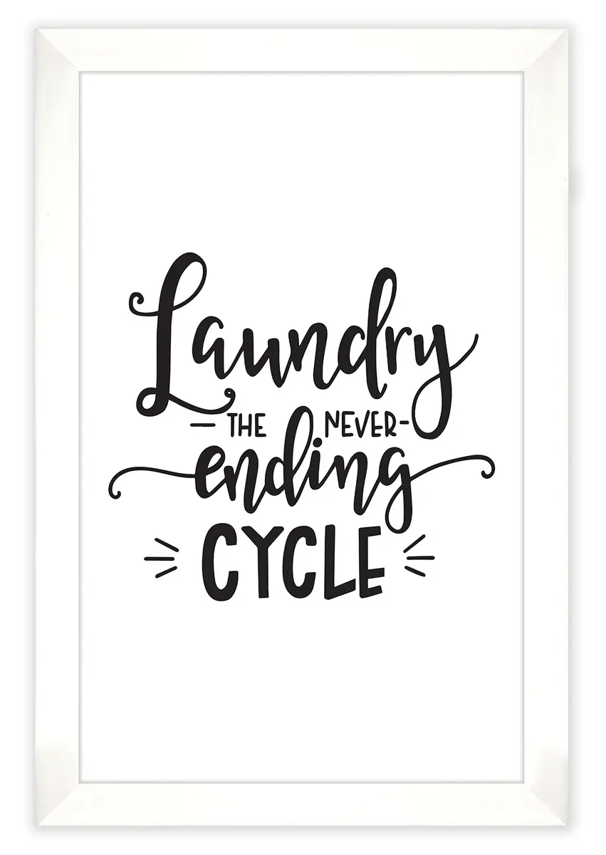 Inkdotpot Laundry Room Decor Poster with White Frame 14x20 Inches | Modern Laundry Wall Art for Home - main product image