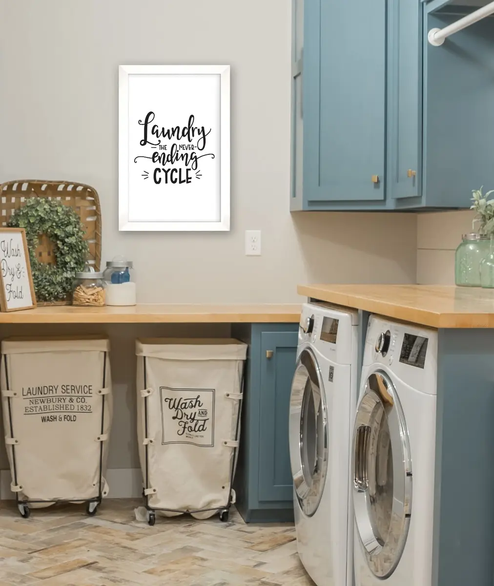 Inkdotpot Laundry Room Decor Poster with White Frame 14x20 Inches | Modern Laundry Wall Art for Home - view 5