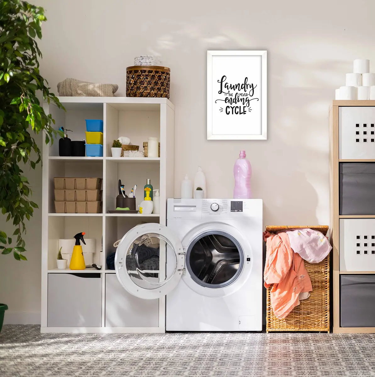Inkdotpot Laundry Room Decor Poster with White Frame 14x20 Inches | Modern Laundry Wall Art for Home - view 7