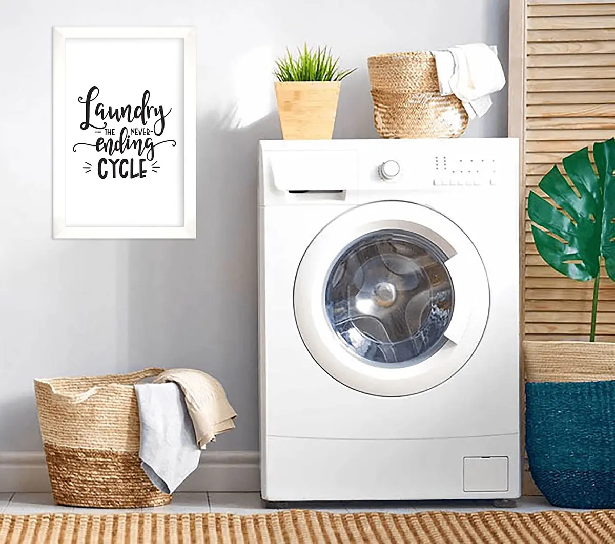 Inkdotpot Laundry Room Decor Poster with White Frame 14x20 Inches | Modern Laundry Wall Art for Home - view 2