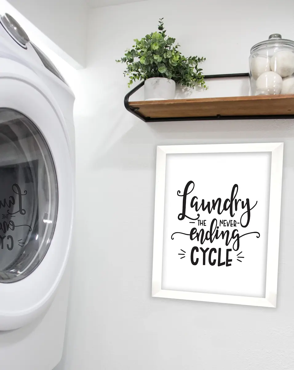 Inkdotpot Laundry Room Decor Poster with White Frame 14x20 Inches | Modern Laundry Wall Art for Home - view 4