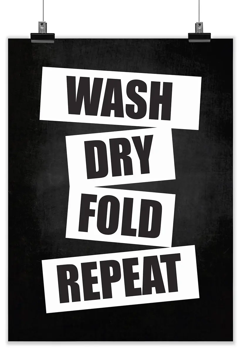 Inkdotpot Laundry Room Poster 8x10 Inch | Wash Dry Fold Repeat Wall Art for Home Laundry - main product image