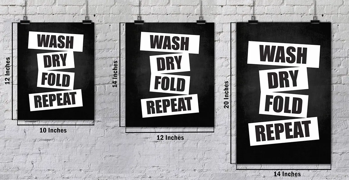 Inkdotpot Laundry Room Poster 8x10 Inch | Wash Dry Fold Repeat Wall Art for Home Laundry - view 5