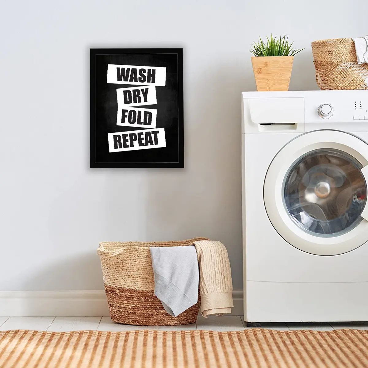 Inkdotpot Laundry Room Poster 8x10 Inch | Wash Dry Fold Repeat Wall Art for Home Laundry - view 6