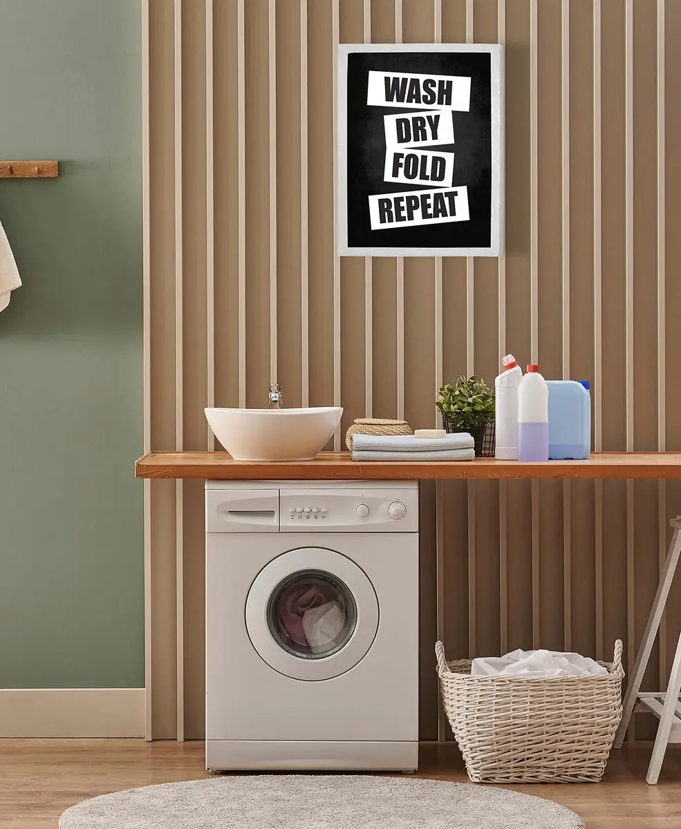 Inkdotpot Laundry Room Poster 8x10 Inch | Wash Dry Fold Repeat Wall Art for Home Laundry - view 4