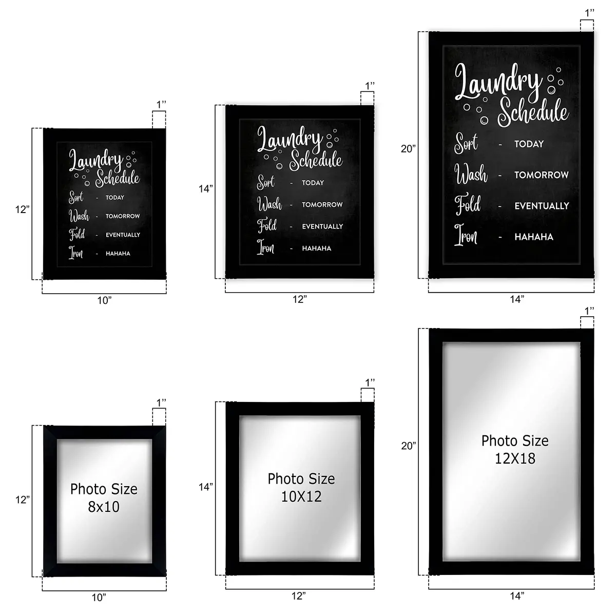 Inkdotpot Black Wall Art Poster with Frame | Modern Laundry Schedule for Home & Wash Area - view 3