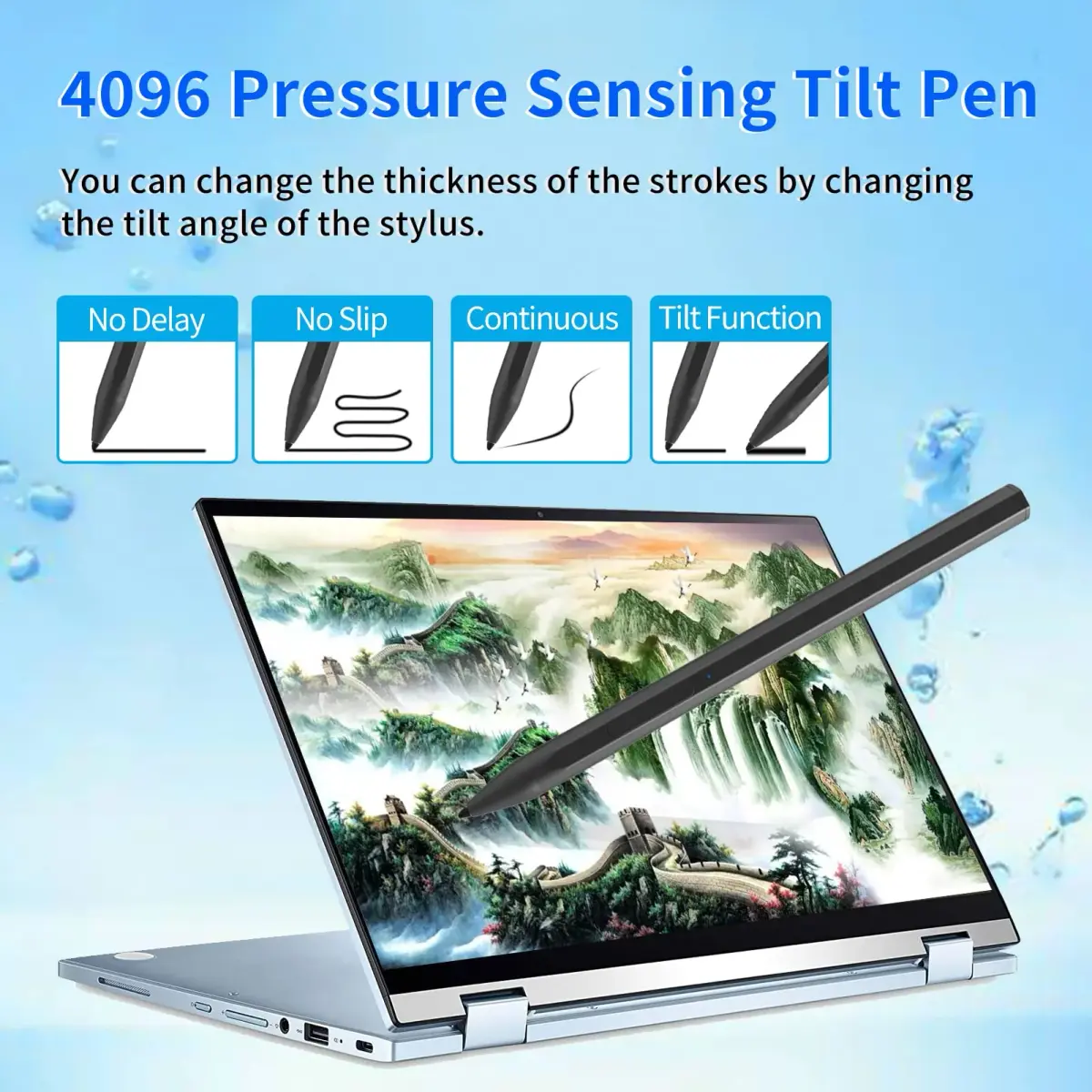 SSS·GRGB Rechargeable Stylus Pen for ASUS Laptops | 4096 Pressure Sensitivity, Black - view 3
