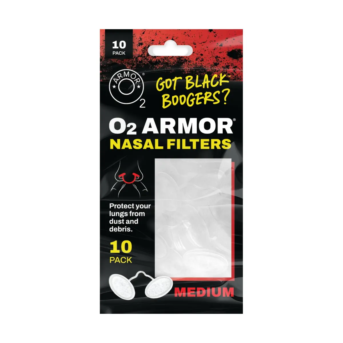 O2 Armor Nose Filters for Welding, Dust & Allergies | 10 Pack, Size Medium - main product image