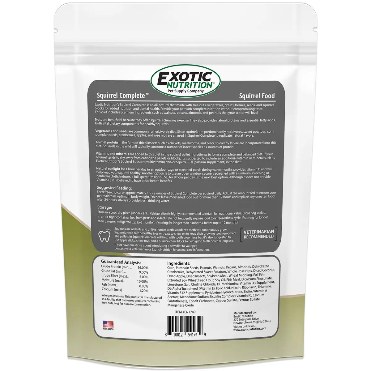 Exotic Nutrition Squirrel Complete 1.81 kg (4 lb) | Natural Pet Food for Squirrels - view 7