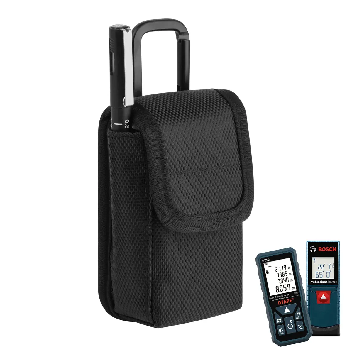 Homakover 1680D Nylon Laser Measure Case Fits Bosch GLM20, DTAPE DT50, GLM100-23 | 11.7 cm x 7.1 cm x 4.1 cm - main product image