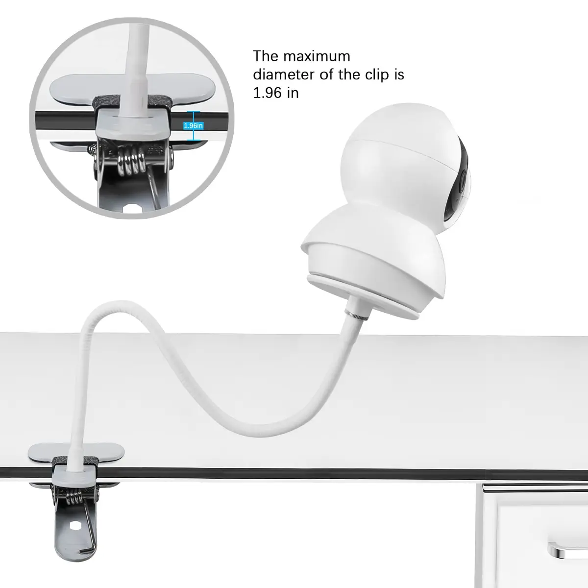 OkeMeeo Flexible Clamp Mount for TP-Link Tapo C210/Tapo C200/Tapo C211/Tapo C220/Kasa KC410S/Kasa EC70/Kasa EC71 | No Drill 15.7 in - view 2