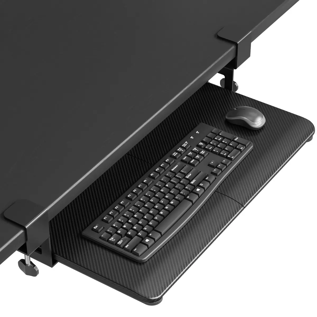 BONTEC Under Desk Keyboard Tray, Pull-Out Platform for Standard Keyboard & Mouse, 25.6" x 11.8" | Space-Saving Workspace Organizer - main product image