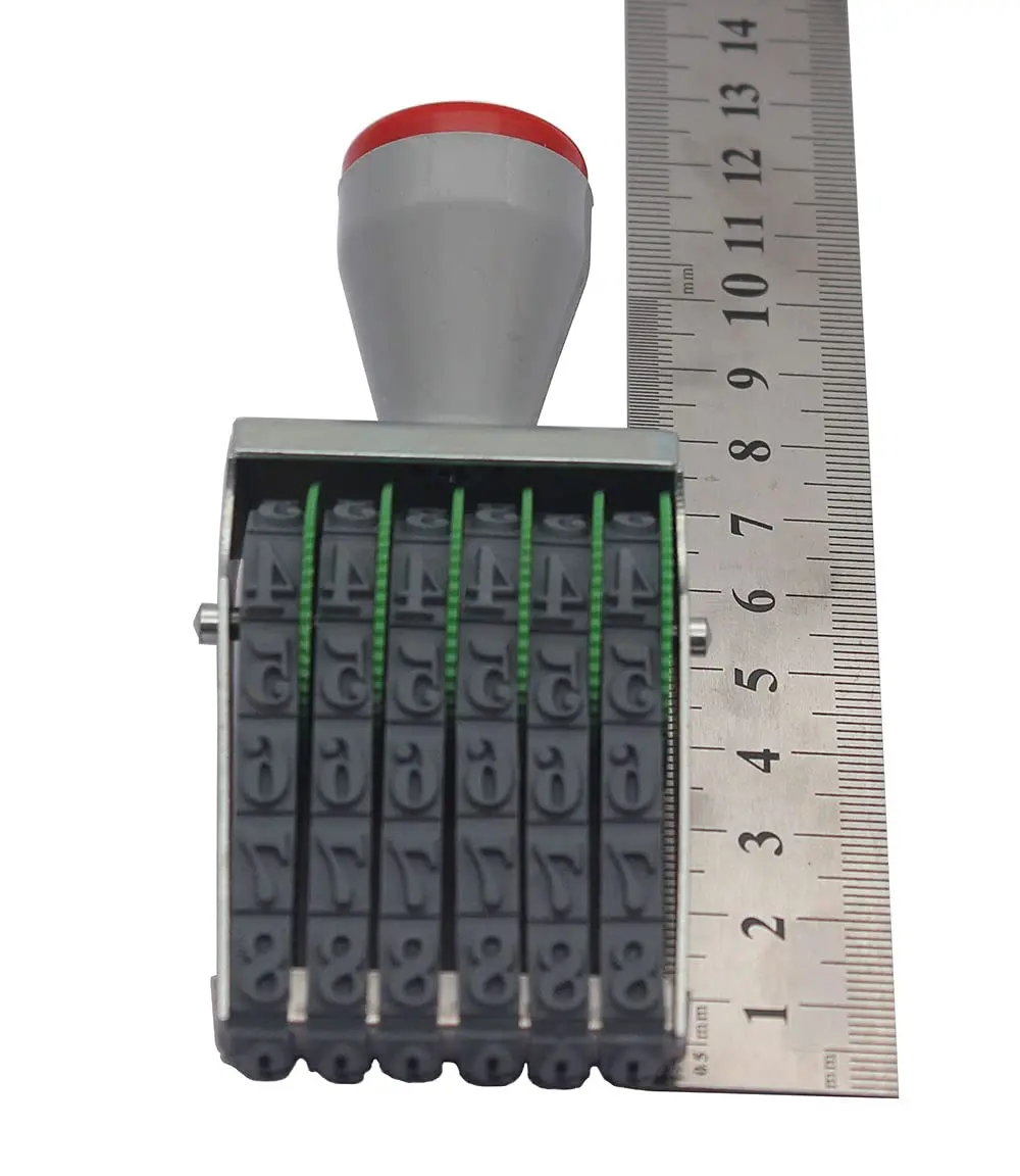 WANLIAN 6 Digits Number Stamps | Multipurpose Rubber Numbering Stamp for Business & DIY (3.93in x 1.77in) - view 2
