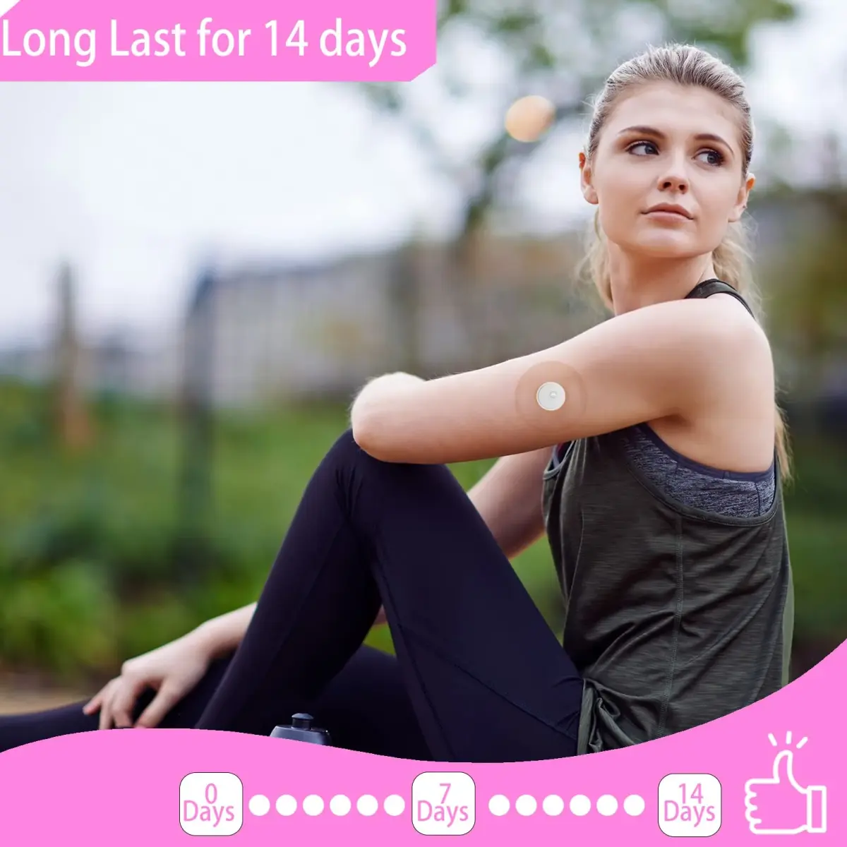 HONYOU Libre 3 Plus Sensor Covers Pink 40 Count | Waterproof Adhesive Patches for Freestyle Bandage - view 4