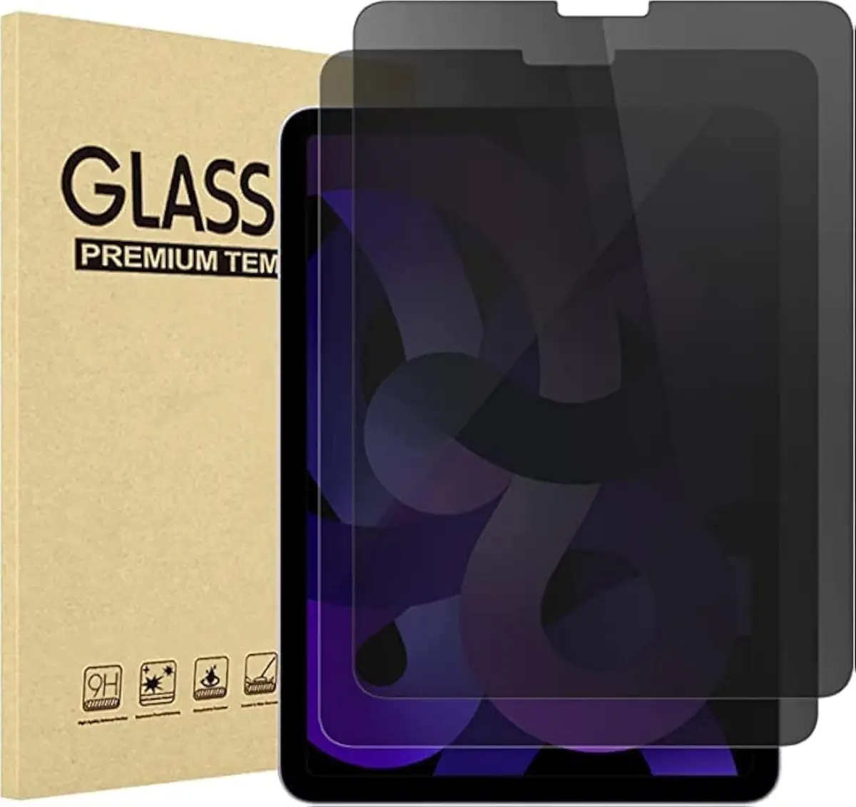 ProCase 2 Pack Privacy Screen Protector for iPad Air 5th/4th Gen & iPad Pro 11" 4th/3rd/2nd/1st Gen 10.9" | Anti-Spy Tempered Glass - main product image