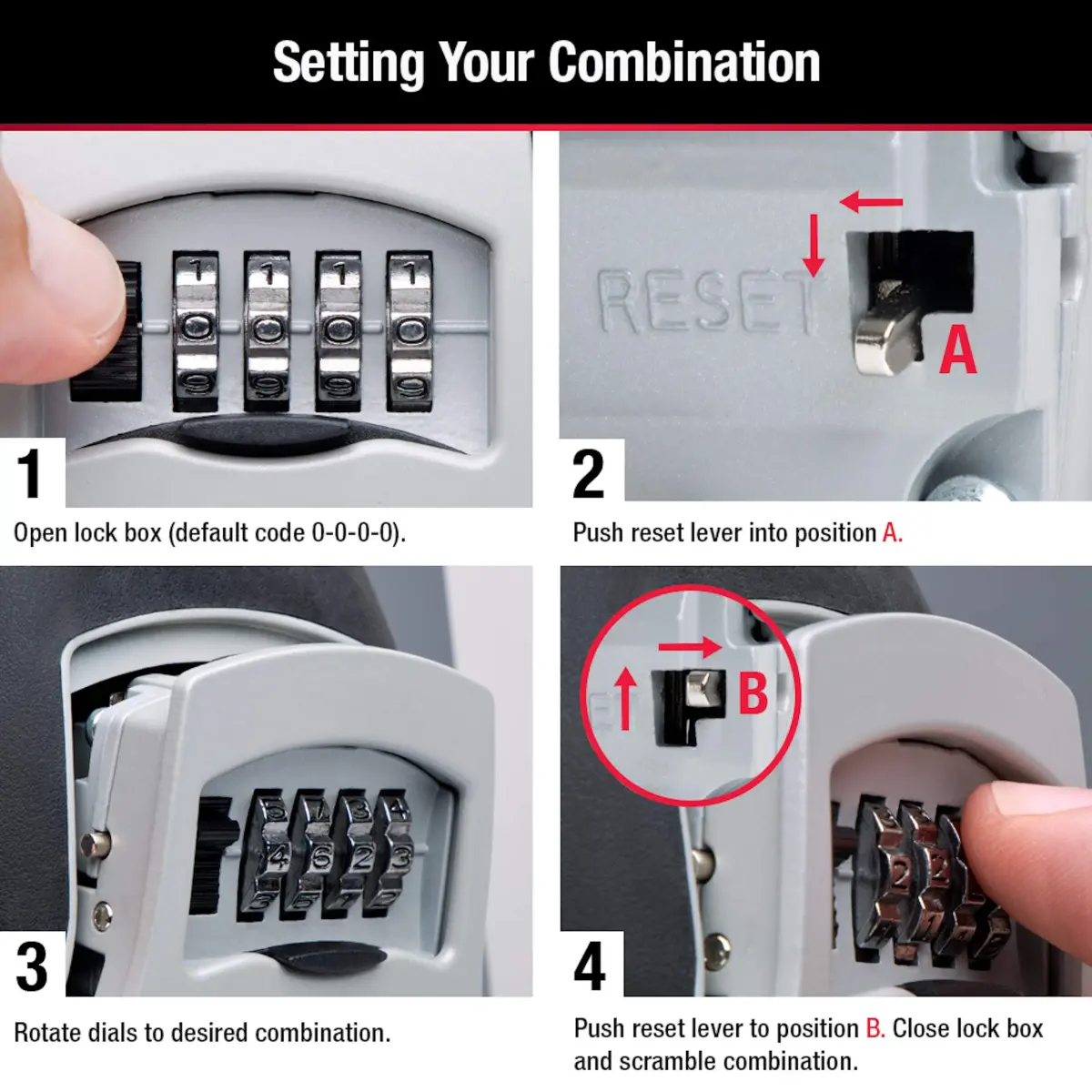 Master Lock Portable Key Lock Box 2-Pack, Black | Resettable 4-Digit Combination Lock - view 6