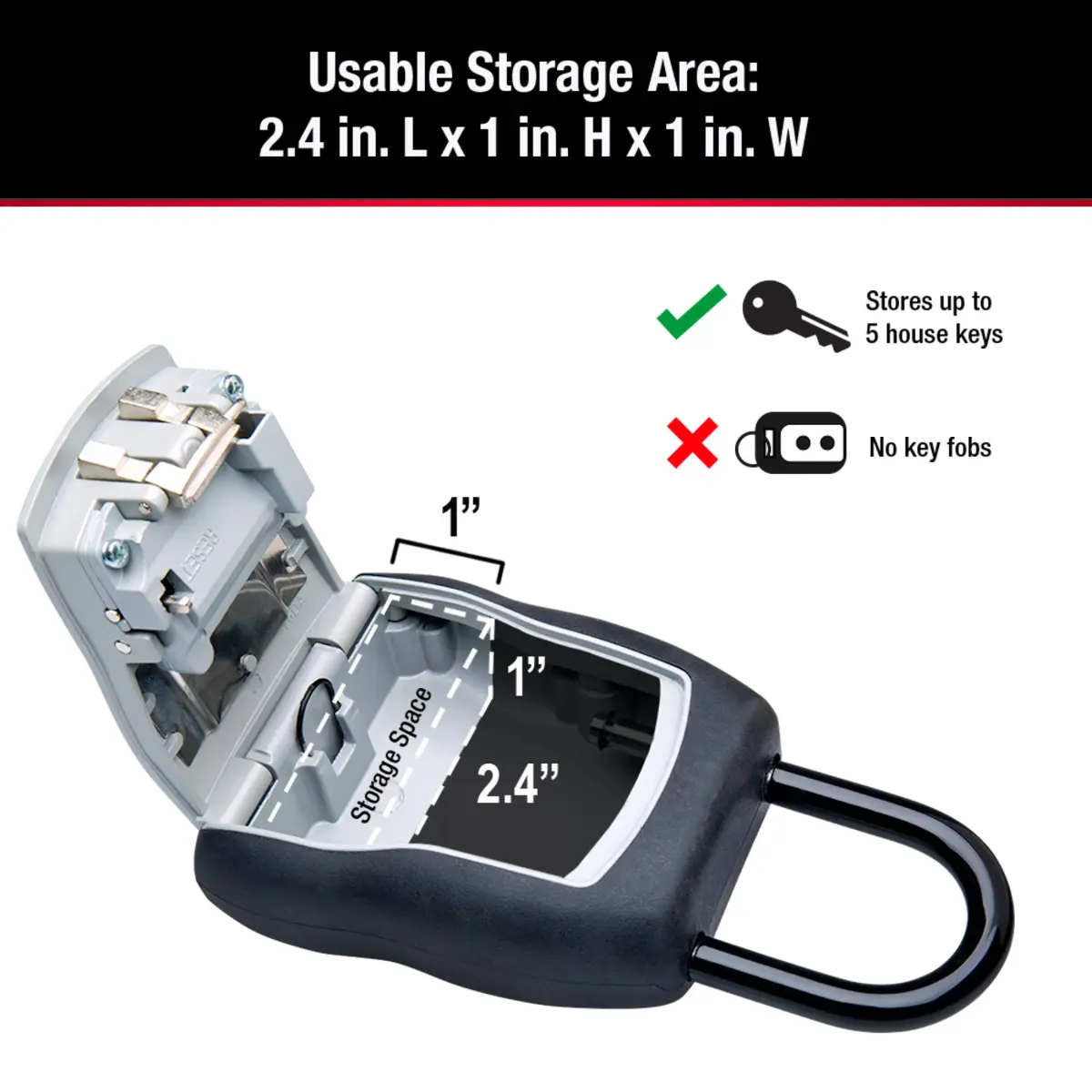 Master Lock Portable Key Lock Box 2-Pack, Black | Resettable 4-Digit Combination Lock - view 8