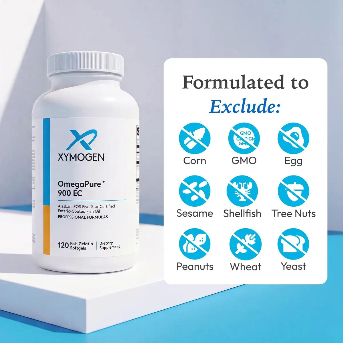 XYMOGEN OmegaPure 900 EC Softgels 120 Count (Pack of 1) | High-Strength EPA DHA Triglyceride Form - view 6